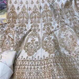 Ornate Gold Embroidered Fabric